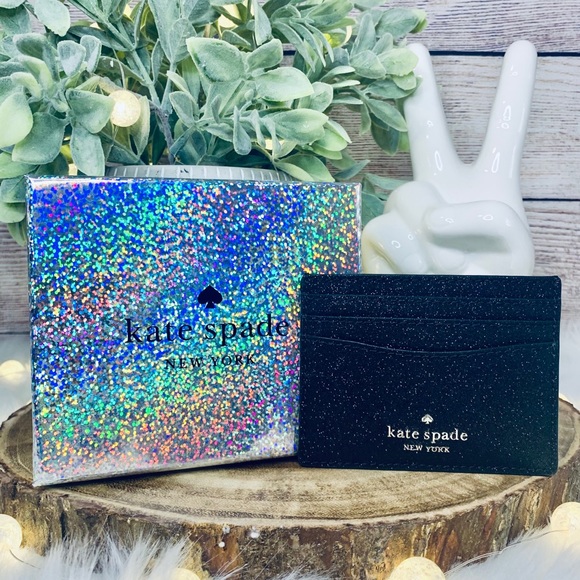 Kate Spade Lola Glitter Cardholder Gift Box Set - Picture 2 of 6